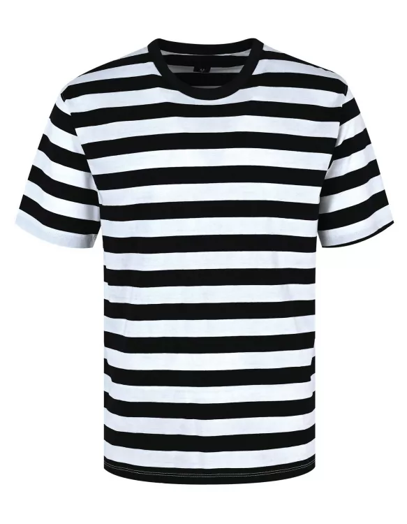 Stripe White/Black Half Sleeve T-shirt