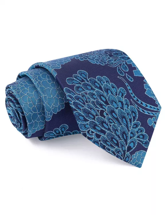 Teal Floral Regular Tie