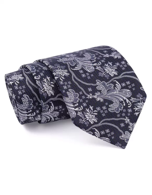 Navy Floral Regular Tie