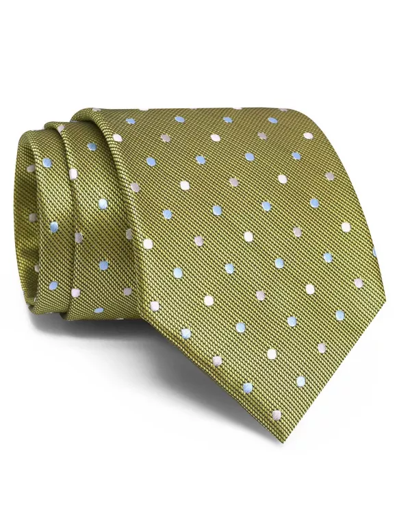 White/L Green Dotted Tie