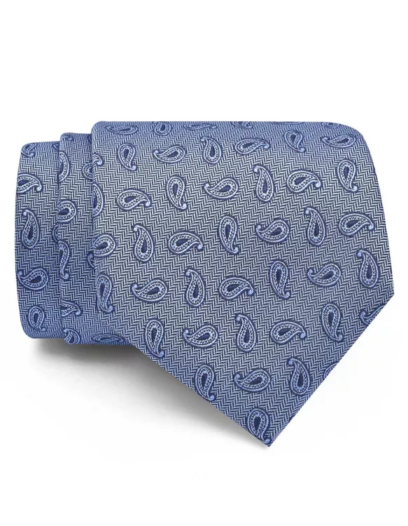 Navy/L Blue Paisley Tie