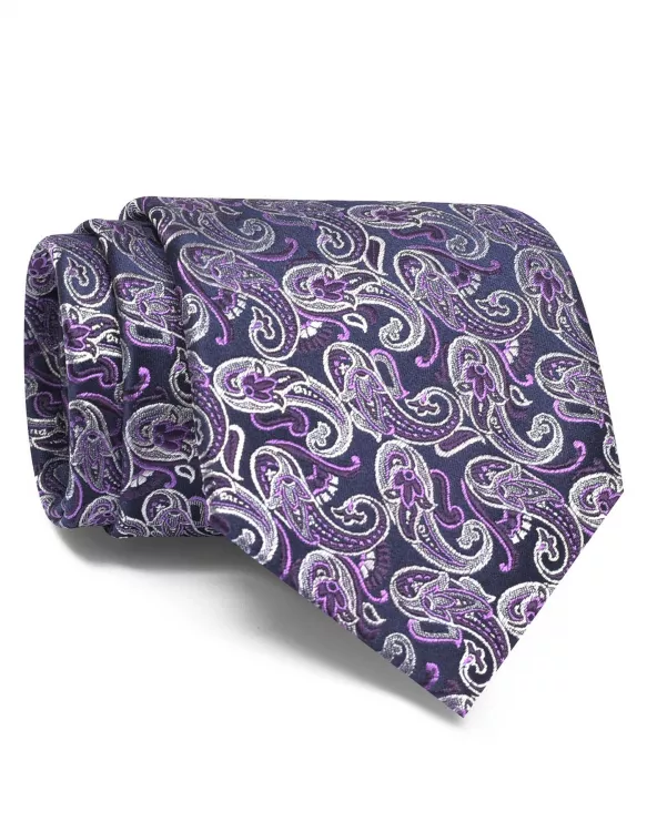 Navy/Purple Paisley Tie