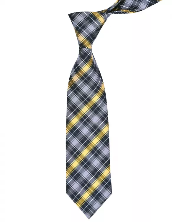 Charcoal/Yellow Check Tie