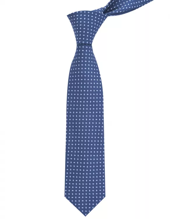 White/Blue Geometric Tie