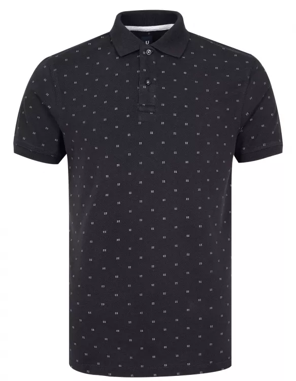 Dotted Black Half Sleeves Polo T-Shirt