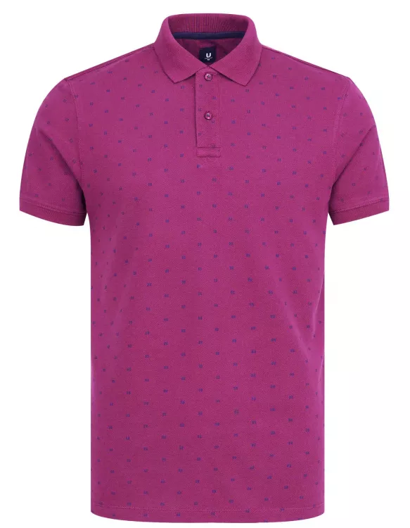 Dotted Plum Half Sleeves Polo T-Shirt