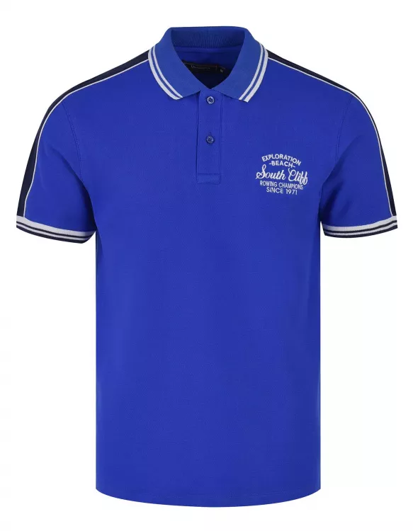 Plain Royal Blue Embroidered Logo Half Sleeves Polo-Shirt