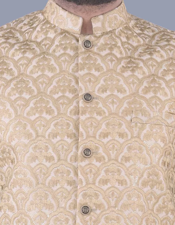 Embroidery Beige Waist Coat