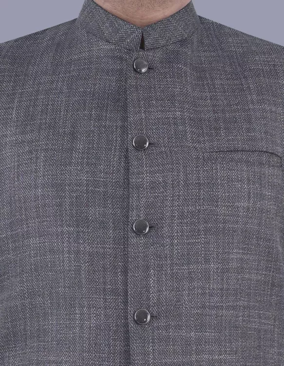 L Grey Plain Waist Coat