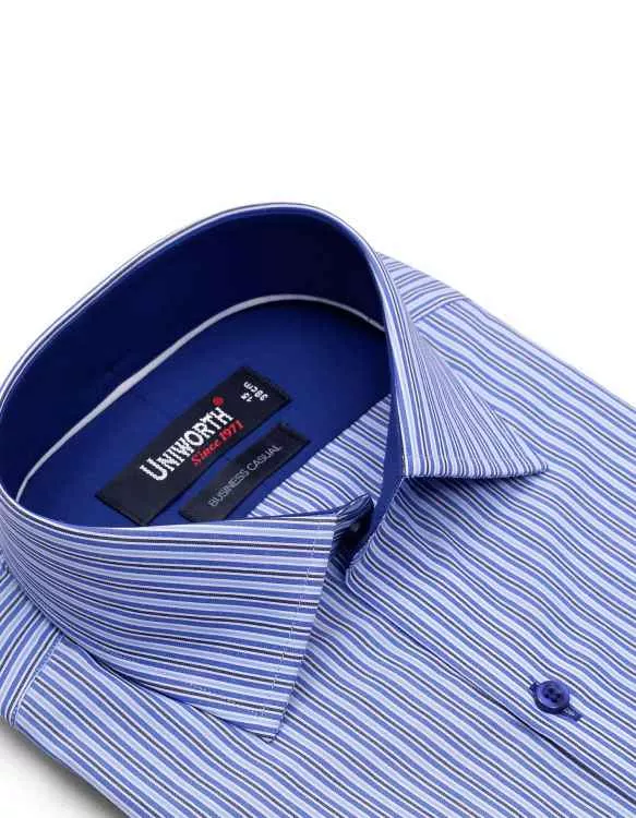 Stripe Black/Blue Business Casual Fit Shirt