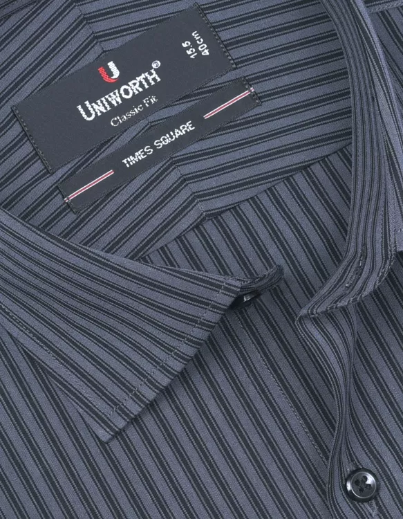 Stripe Black/Charcoal Classic Fit Shirt