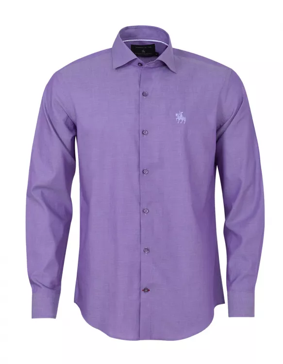 Lilac Plain Business Casual Fit Shirt