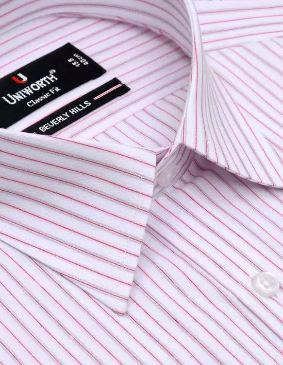 Stripe White/Red Classic Fit Shirt