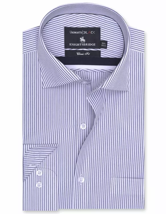 Stripe White/Blue Classic Fit Shirt