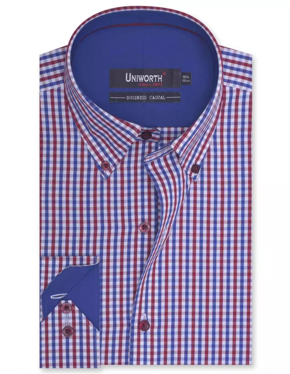 Check Red/Blue Business Casual Fit Shirt