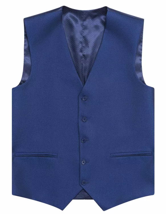Royal Blue Texture Waist Coat