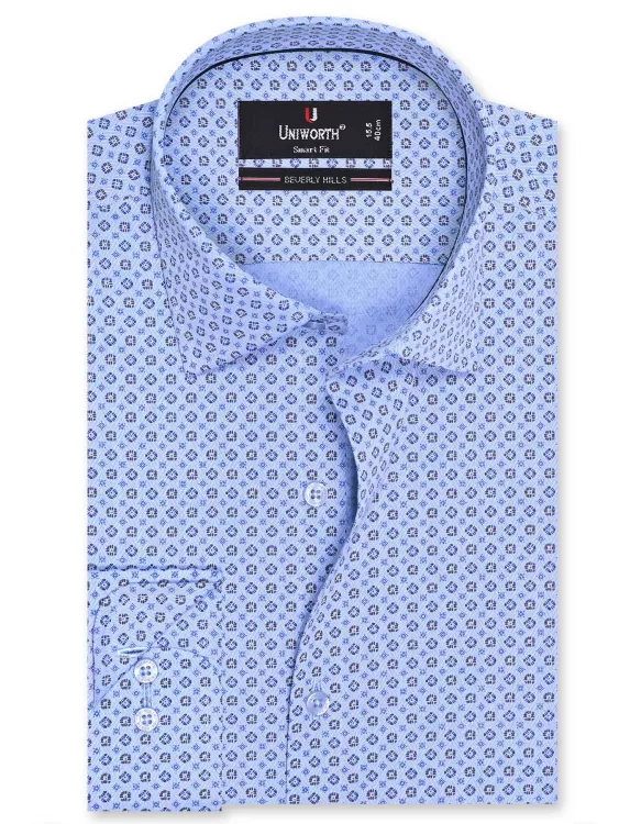 Printed Sky Tailored Smart Fit Shirt