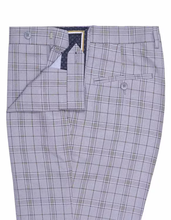 Ash Grey Check Formal Trouser Classic Fit
