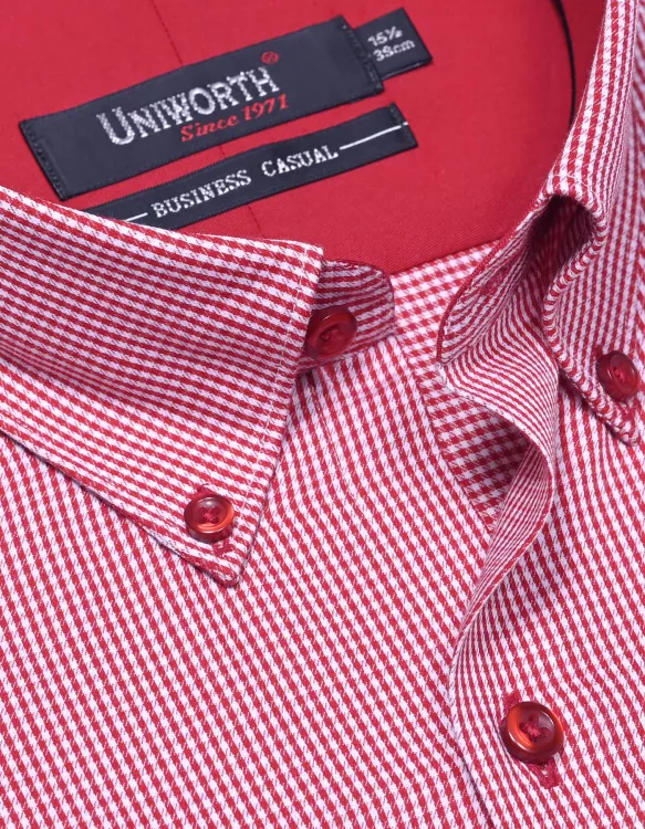 Check White/Red Business Casual Fit Shirt