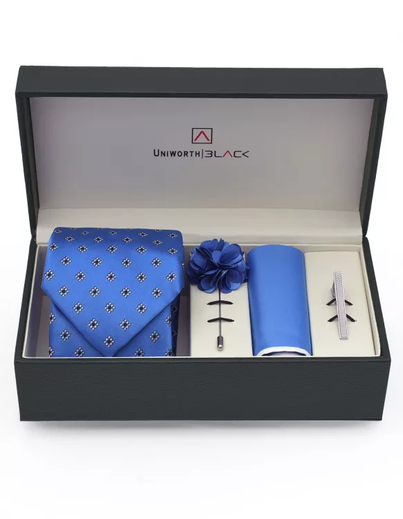 Blue/White Geometric Men Accessories Box