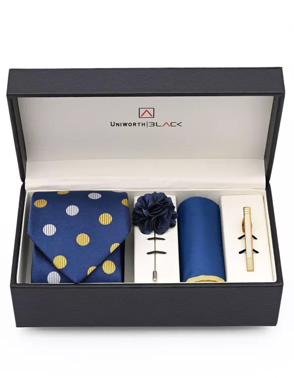Blue/Yellow Dotted Men Accessories Box