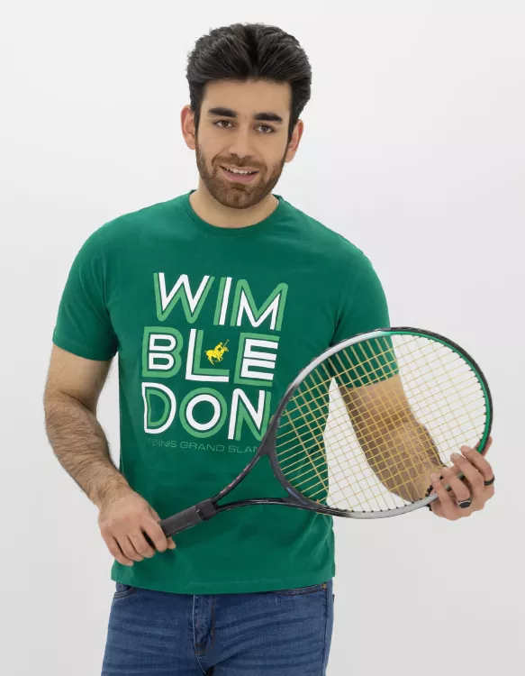 B Green Graphic Cotton T-Shirt