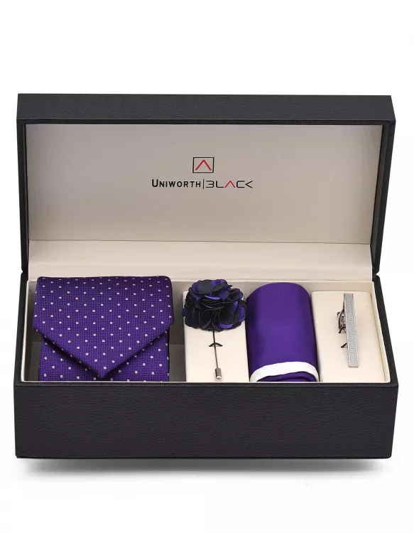 Purple Dotted Men Accessories Box