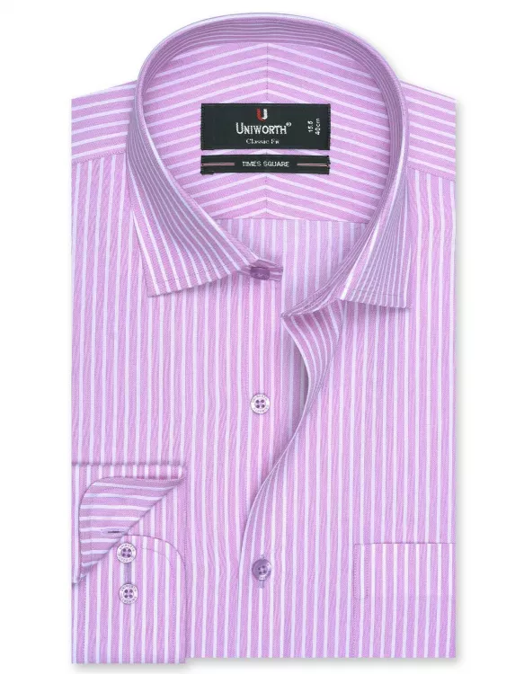 Stripe White/Lilac Classic Fit Shirt