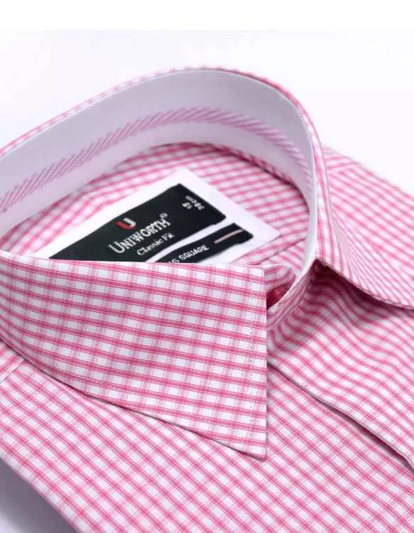 Check White/Pink Classic Fit Shirt