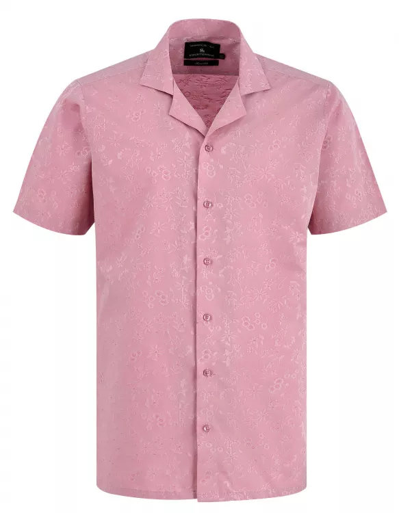Printed T Pink Tailored Smart Fit Shirt