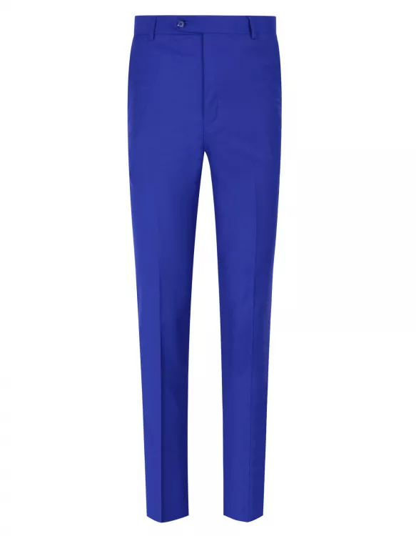 Royal Blue Plain Formal Trouser Regular Fit